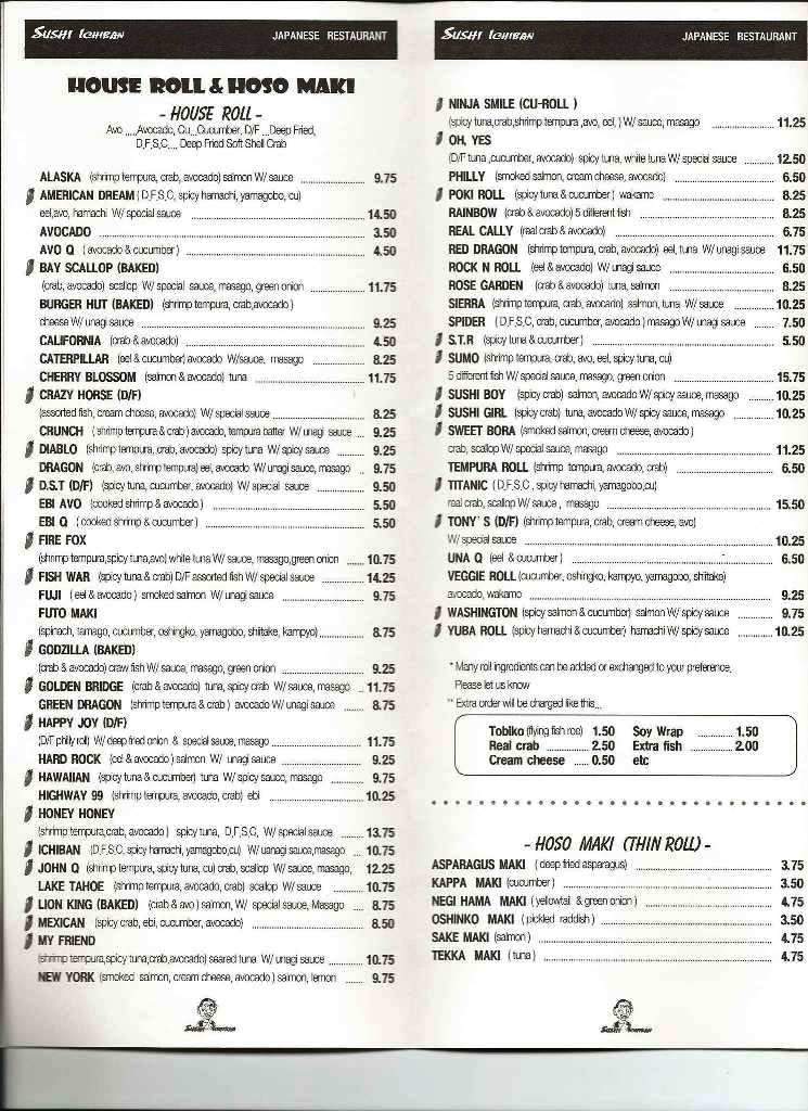 Sushi Ichiban - Yuba City, CA menu_pic