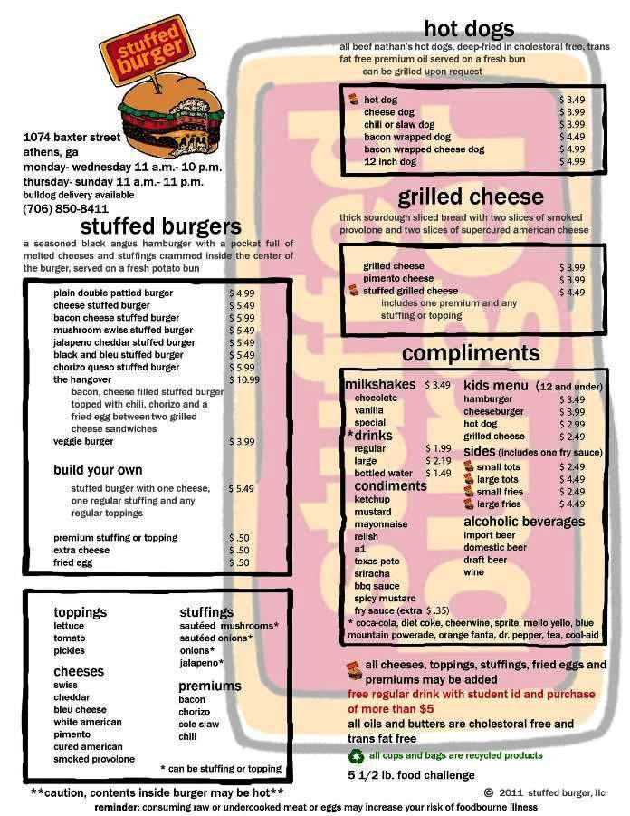Stuffed Burger - Athens, GA menu_pic