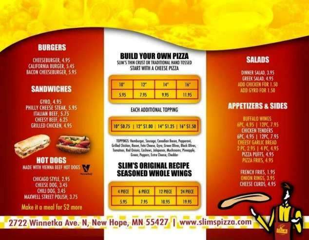 Slims Pizza - New Hope, MN menu_pic
