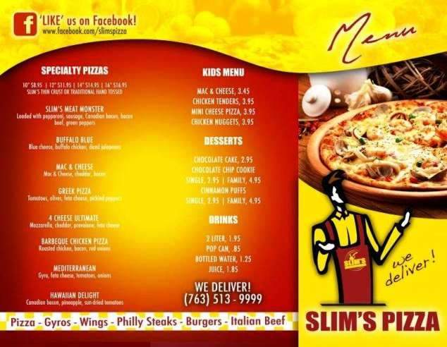 Slims Pizza - New Hope, MN menu_pic