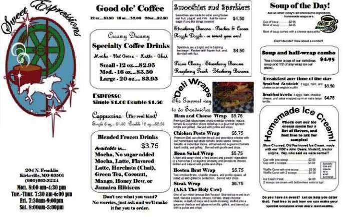 /380150431/Sweet-Espressions-Coffee-House-Menu-Kirksville-MO - Kirksville, MO