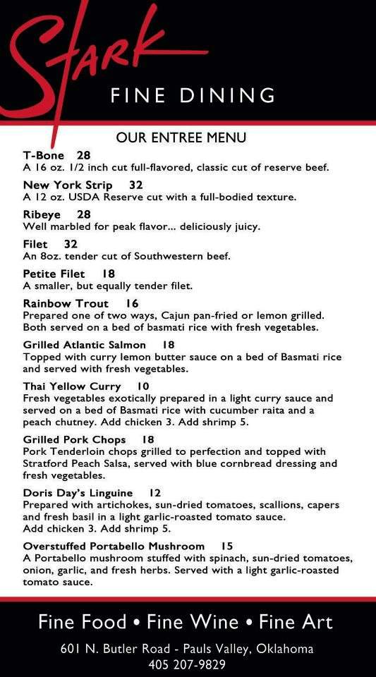 Stark's Fine Dining - Pauls Valley, OK menu_pic