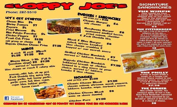 Sloppy Joe's Beer Garden - Kingston, PA menu_pic