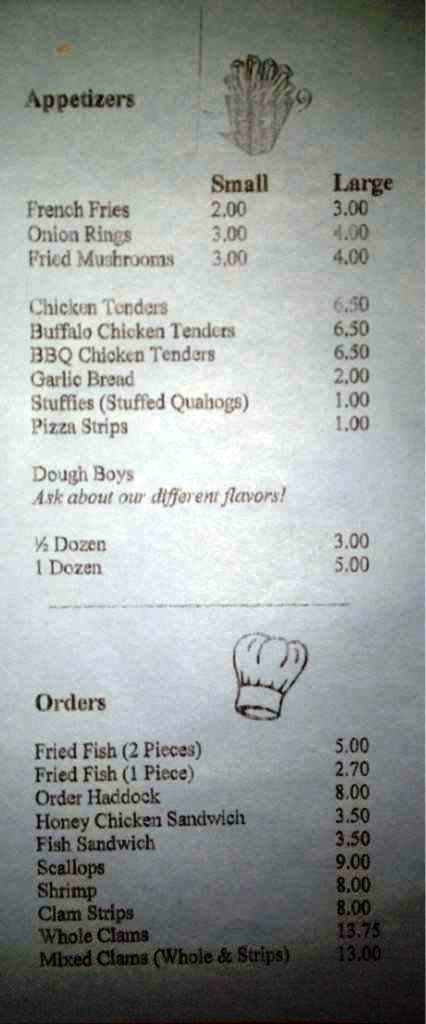 Serio's Fish Chips - Providence, RI menu_pic
