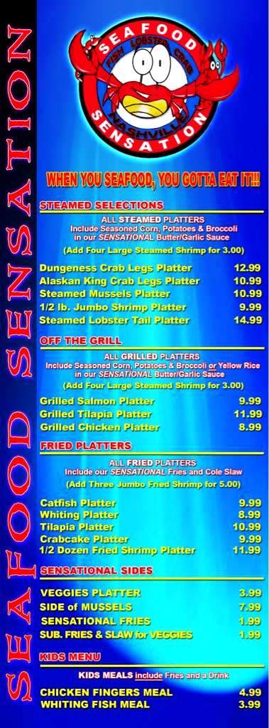 Seafood Sensation - Nashville, TN menu_pic