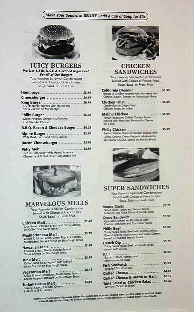 Sparta Family Restaurant - Sparta, WI menu_pic