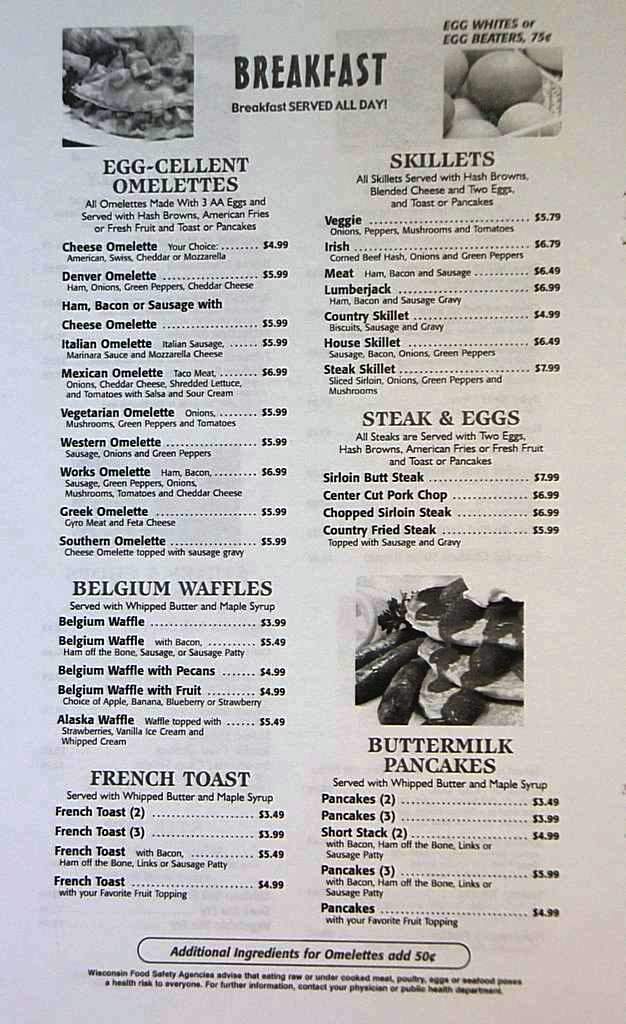 Sparta Family Restaurant - Sparta, WI menu_pic