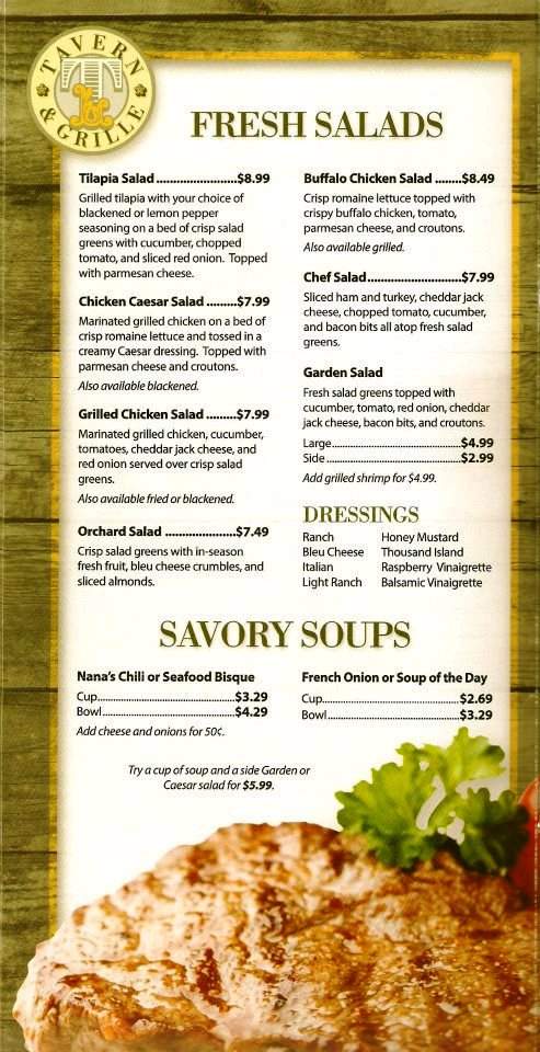 Taylor's Tavern Grille - Canton, GA menu_pic