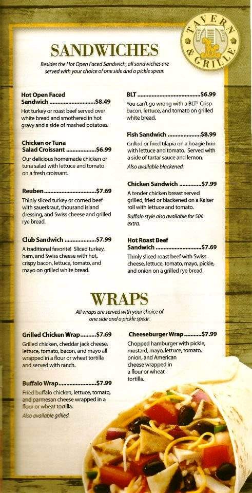 Taylor's Tavern Grille - Canton, GA menu_pic