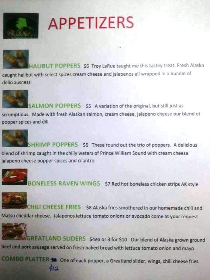 The Great Land Grill - Anchorage, AK menu_pic