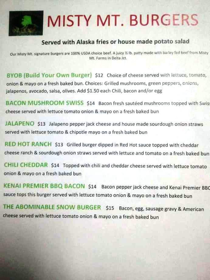 The Great Land Grill - Anchorage, AK menu_pic