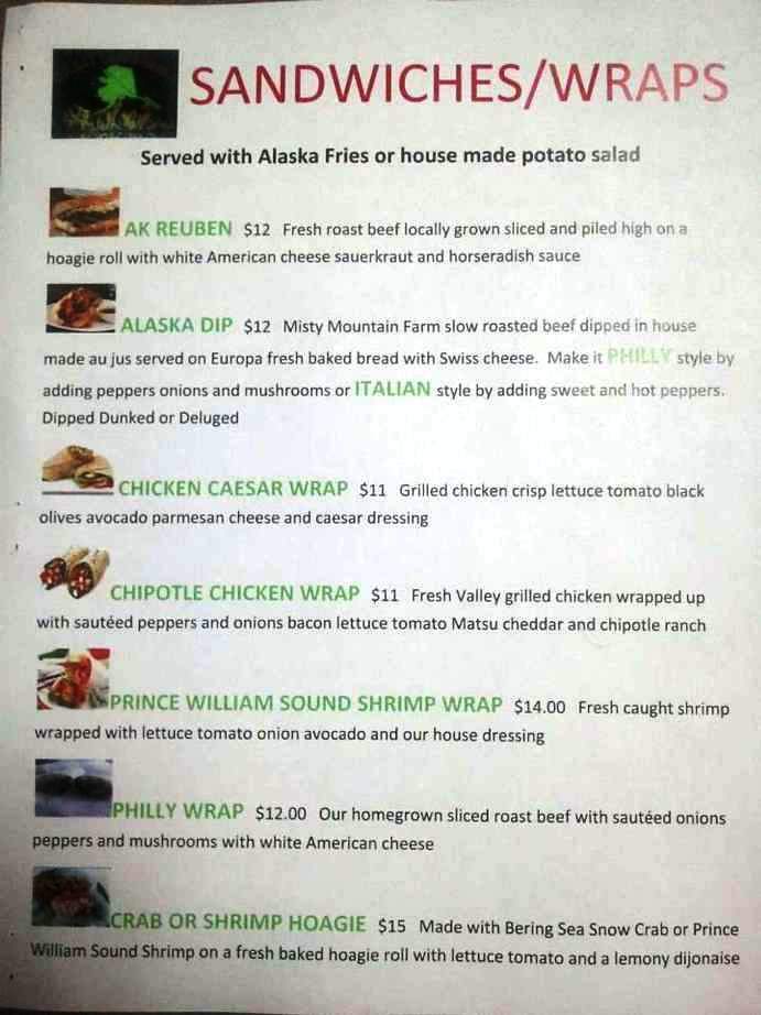 The Great Land Grill - Anchorage, AK menu_pic