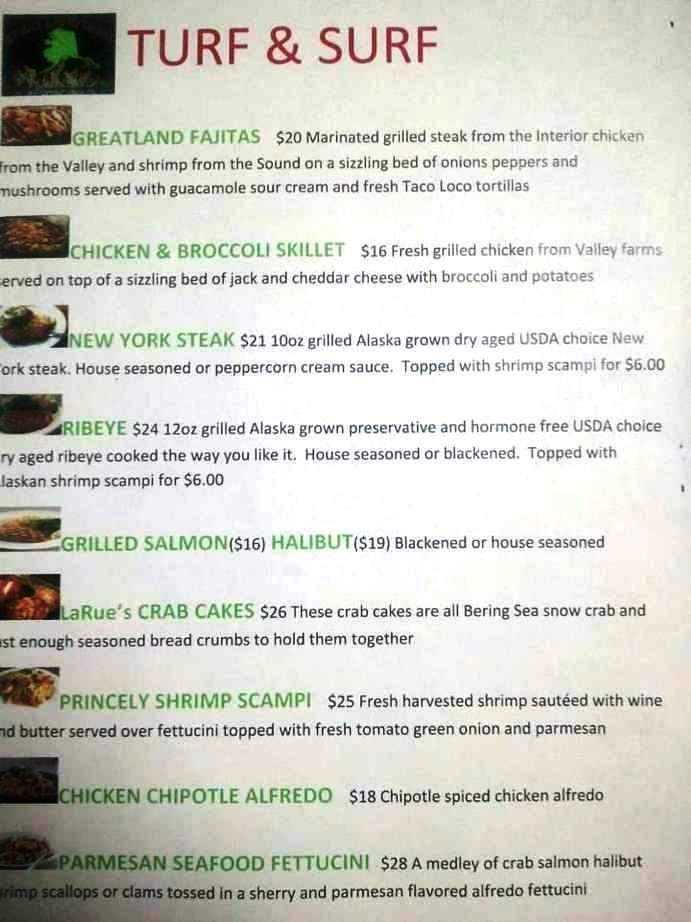 The Great Land Grill - Anchorage, AK menu_pic