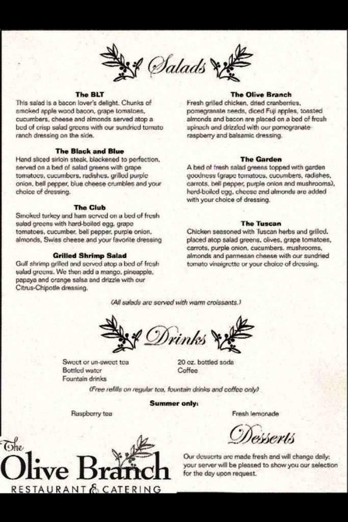 The Olive Branch - Jasper, AL menu_pic