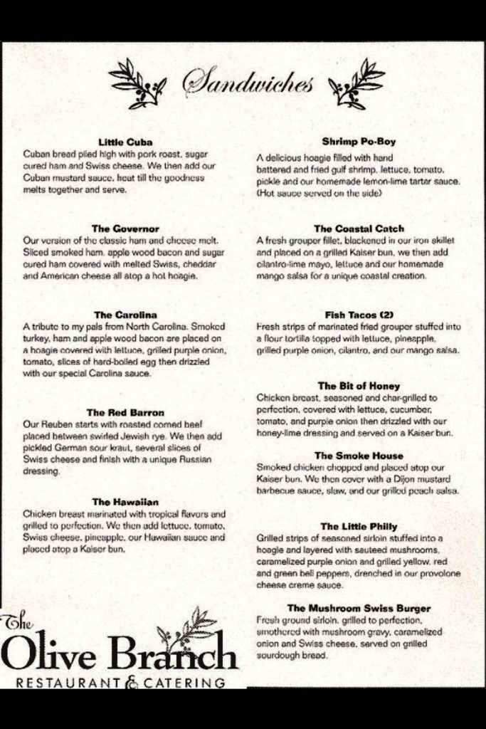 The Olive Branch - Jasper, AL menu_pic