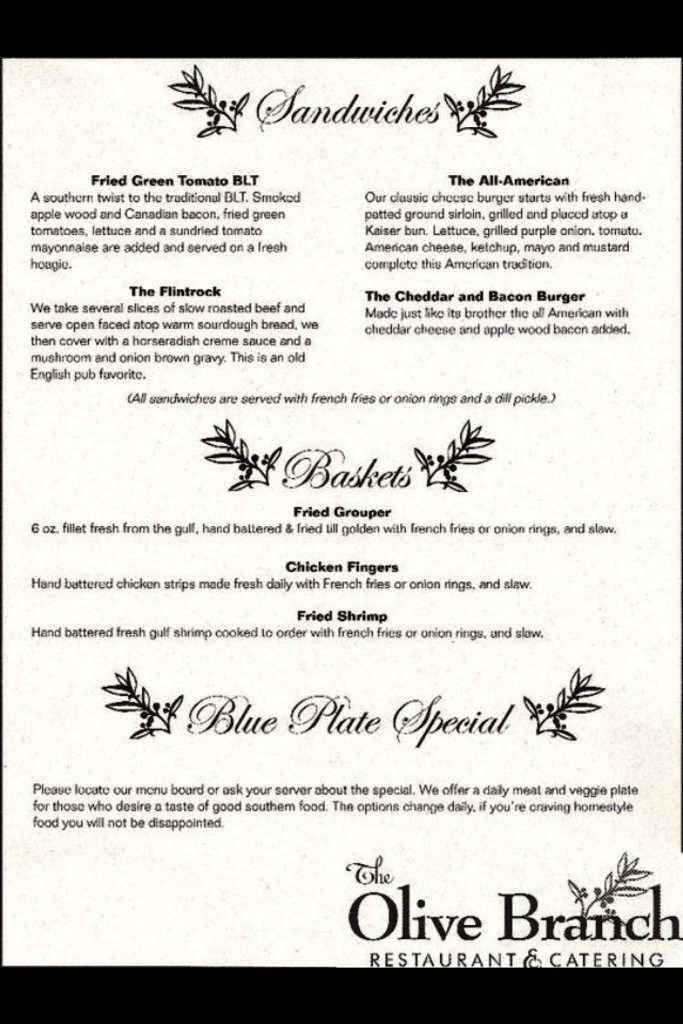 The Olive Branch - Jasper, AL menu_pic