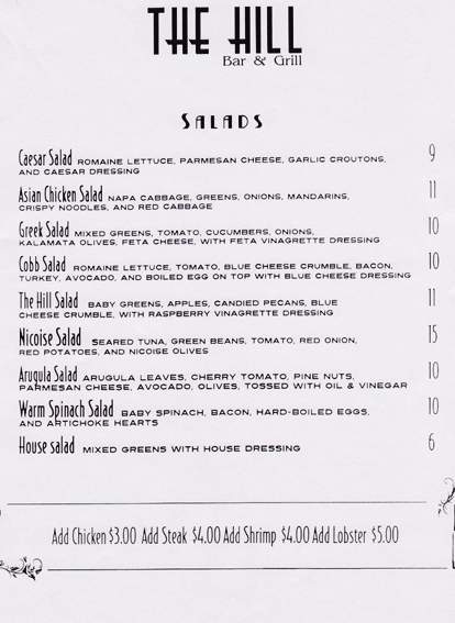 The Hill Bat Grill - Beverly Hills, CA menu_pic