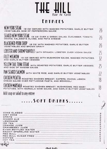 The Hill Bat Grill - Beverly Hills, CA menu_pic