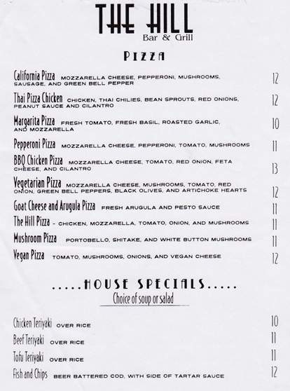 The Hill Bat Grill - Beverly Hills, CA menu_pic