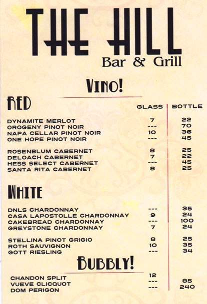 The Hill Bat Grill - Beverly Hills, CA menu_pic