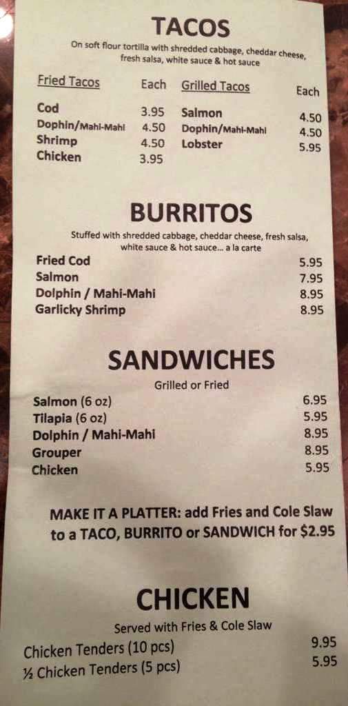Tin Fish Tradition Square - Port St Lucie, FL menu_pic