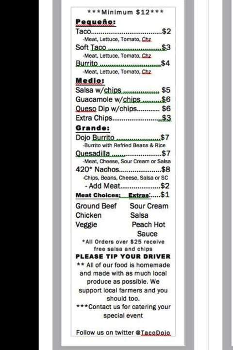 Taco Dojo - Baton Rouge, LA menu_pic