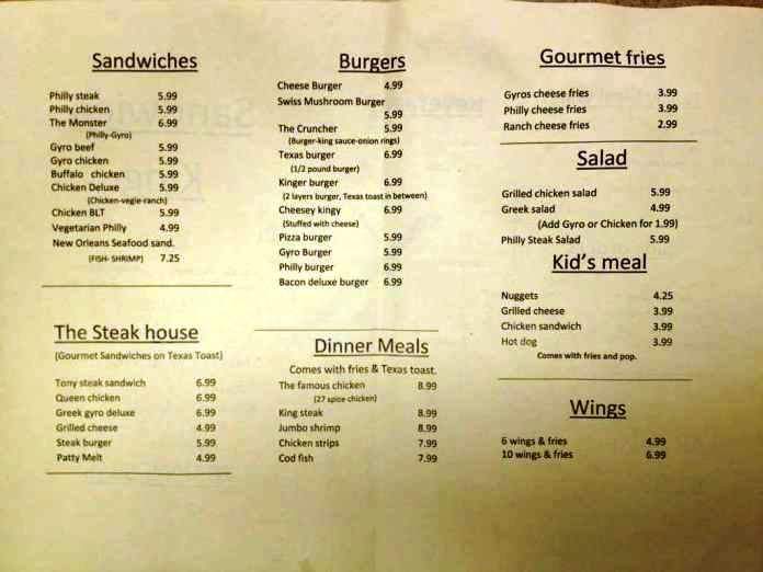 Tony's Sandwich King - Mounds View, MN menu_pic