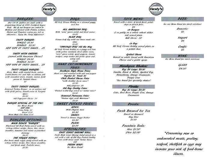 Tasty's Burgers and Fries - Fernandina Beach, FL menu_pic