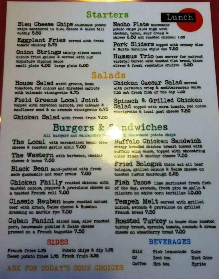 The Local Joint - Fairview, NC menu_pic