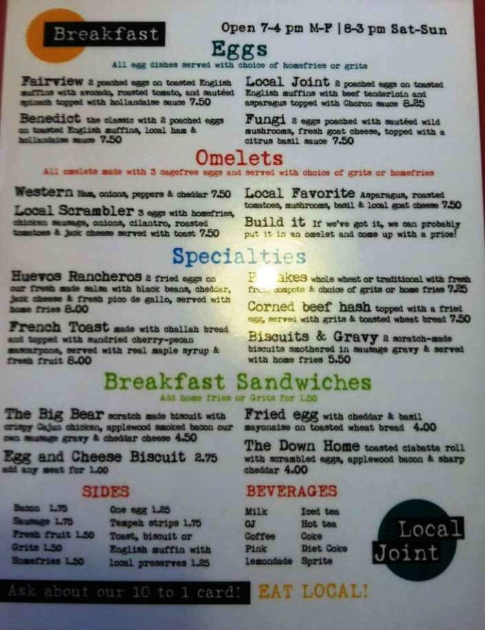 The Local Joint - Fairview, NC menu_pic