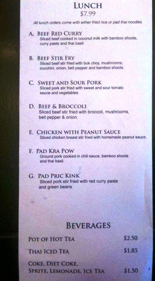 Thai Garden Restaurant - Deer Park, WA menu_pic