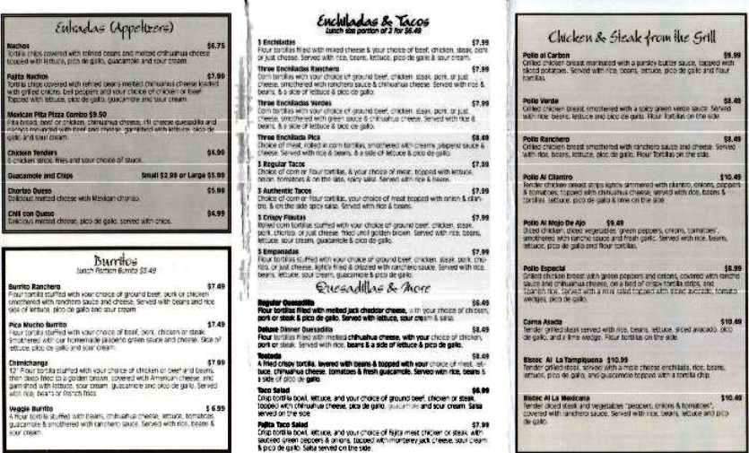 Villas Michoacan Restaurante - Pekin, IL menu_pic
