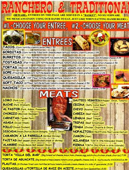 Villa Del Mar Cocina Mexicana - Greensboro, NC menu_pic