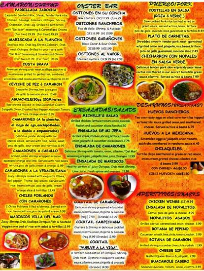 Villa Del Mar Cocina Mexicana - Greensboro, NC menu_pic