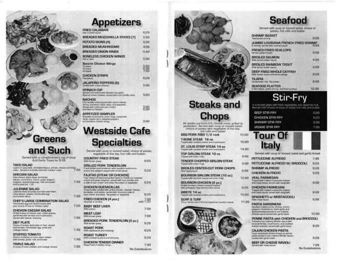 West Side Cafe Catering Co. - Belleville, IL menu_pic