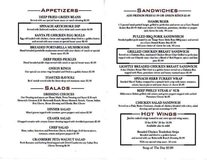 Wooden Nickle Pub and Grill - Glen Carbon, IL menu_pic