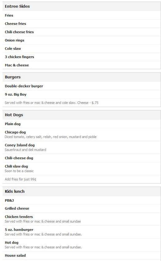 Johnny's Soda Fountain Luncheonette - Miami Springs, FL menu_pic