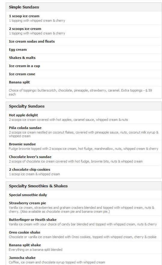Johnny's Soda Fountain Luncheonette - Miami Springs, FL menu_pic