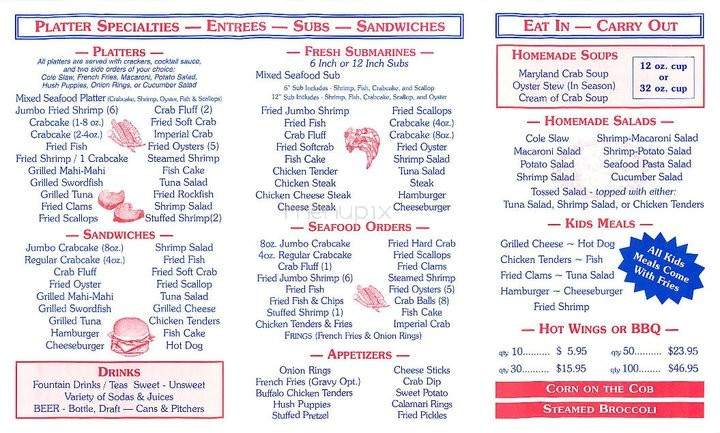 Anne Arundel Seafood - Pasadena, MD menu_pic