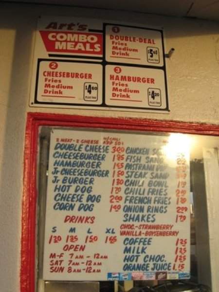 Art's Take Out Burgers - El Monte, CA menu_pic