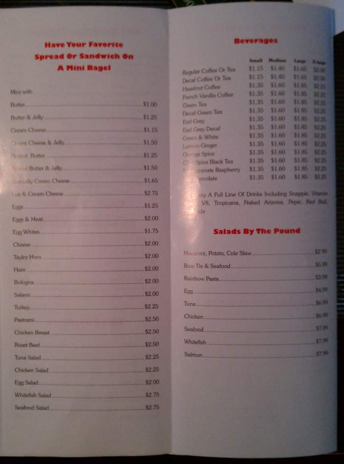 Plaza Bagel & Deli - Clifton, NJ menu_pic