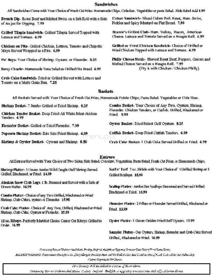 Beamie's At The River - Augusta, GA menu_pic