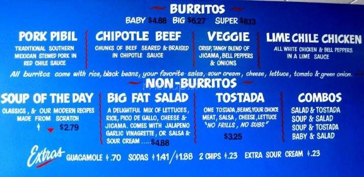 Big Fat Burritos - Springfield, MO menu_pic