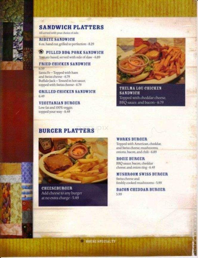Bogart's Restaurant - Sylva, NC menu_pic