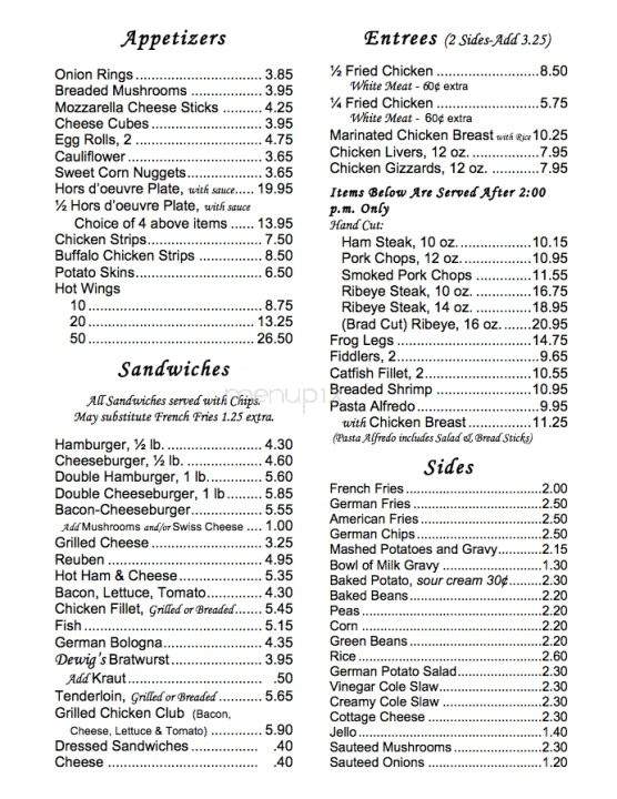 Carriage Inn - Haubstadt, IN menu_pic