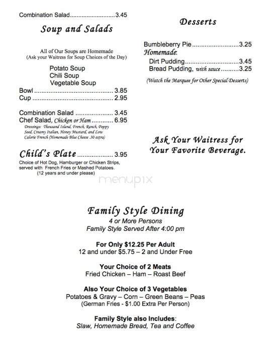 Carriage Inn - Haubstadt, IN menu_pic