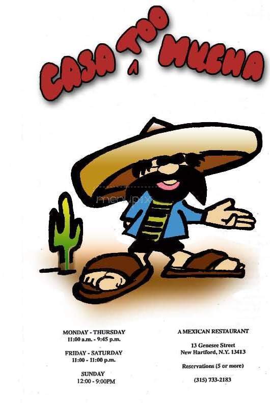 Casa Too Mucha - New Hartford, NY menu_pic