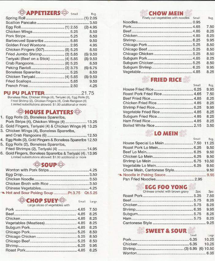 Cathay Wok - Lowell, MA menu_pic