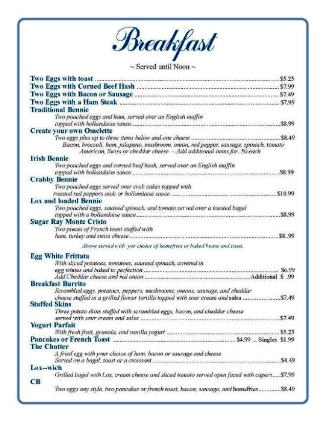 Chatterbox cafe' - Windham, NH menu_pic
