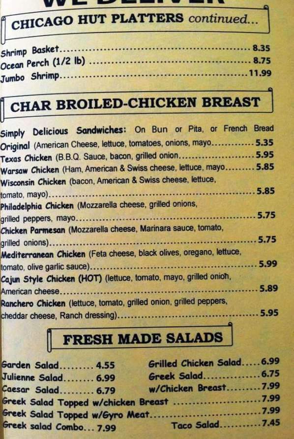 Chicago Hut - Pekin, IL menu_pic